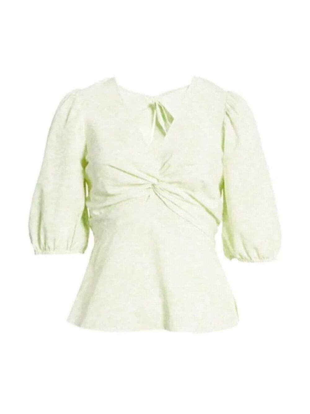 Open Edit BNWOT twist front Blouse sz XXSmall womens short sleeve back tie